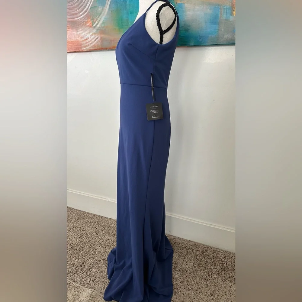 Lulus NWT Infinite Glory Royal Blue Maxi Dress Gown Mermaid Hem Lined Small - Picture 7 of 12